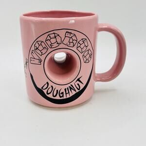 Voodoo Doughnut The Magic Is In The Hole Pink Ceramic Novelty Coffee Mug. Clean